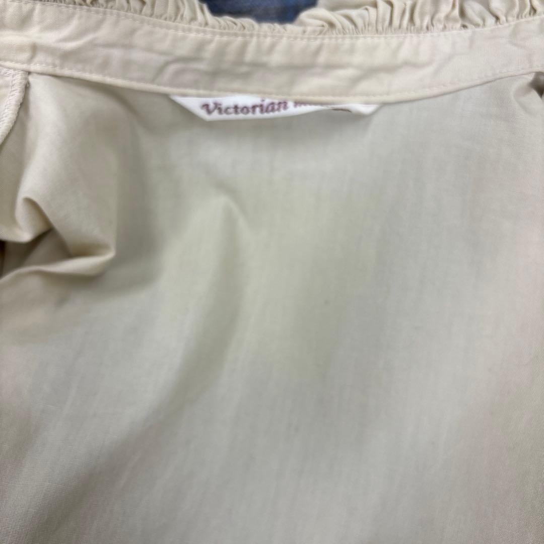 ヴィクトリアンメイデン　スタンドカラー　フリル　ブラウス　シナモン　ベージュ