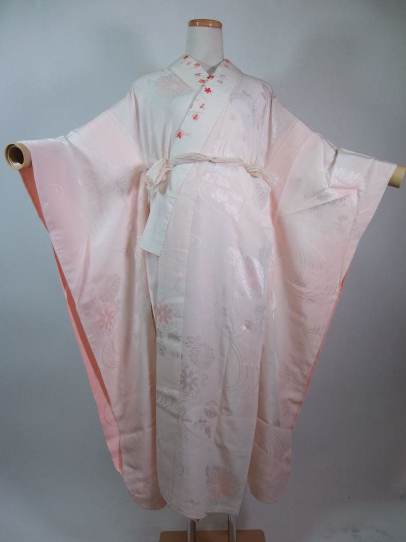 豪華3点セット友禅振袖／茶屋辻文様＊金駒刺繍＊古典風景文様／袋帯・長襦袢付き