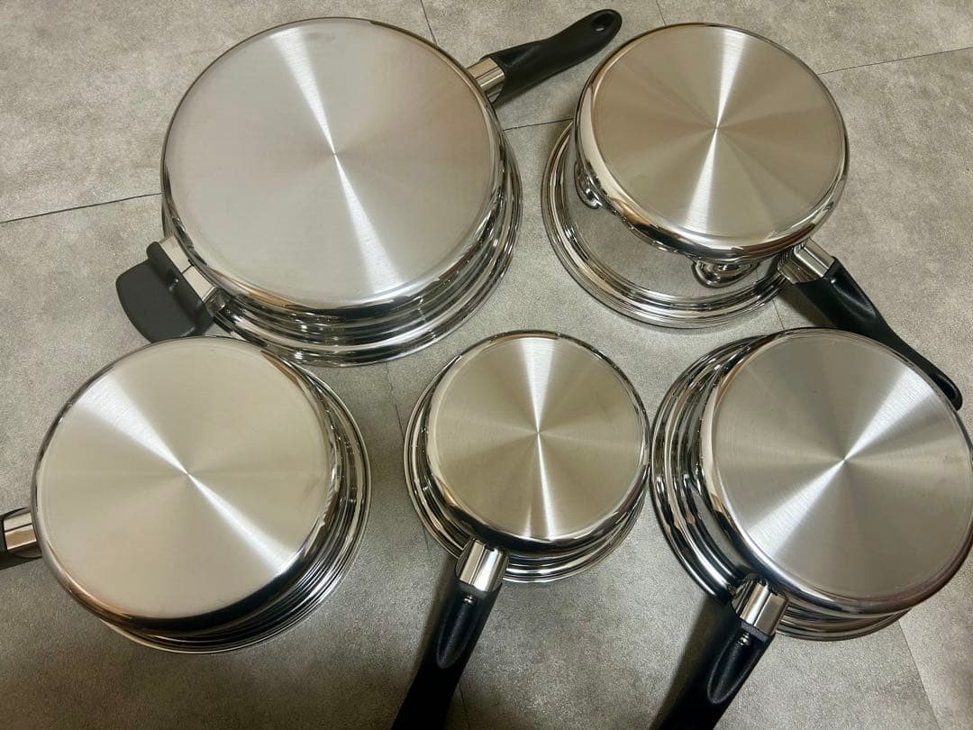 【ほぼ未使用】Amway クィーンクック 鍋セット ステンレス IH対応