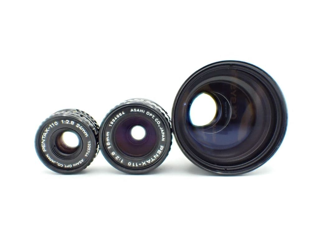 【良品】PENTAX 110用レンズ 70mm&24mm&18mm 3本セット