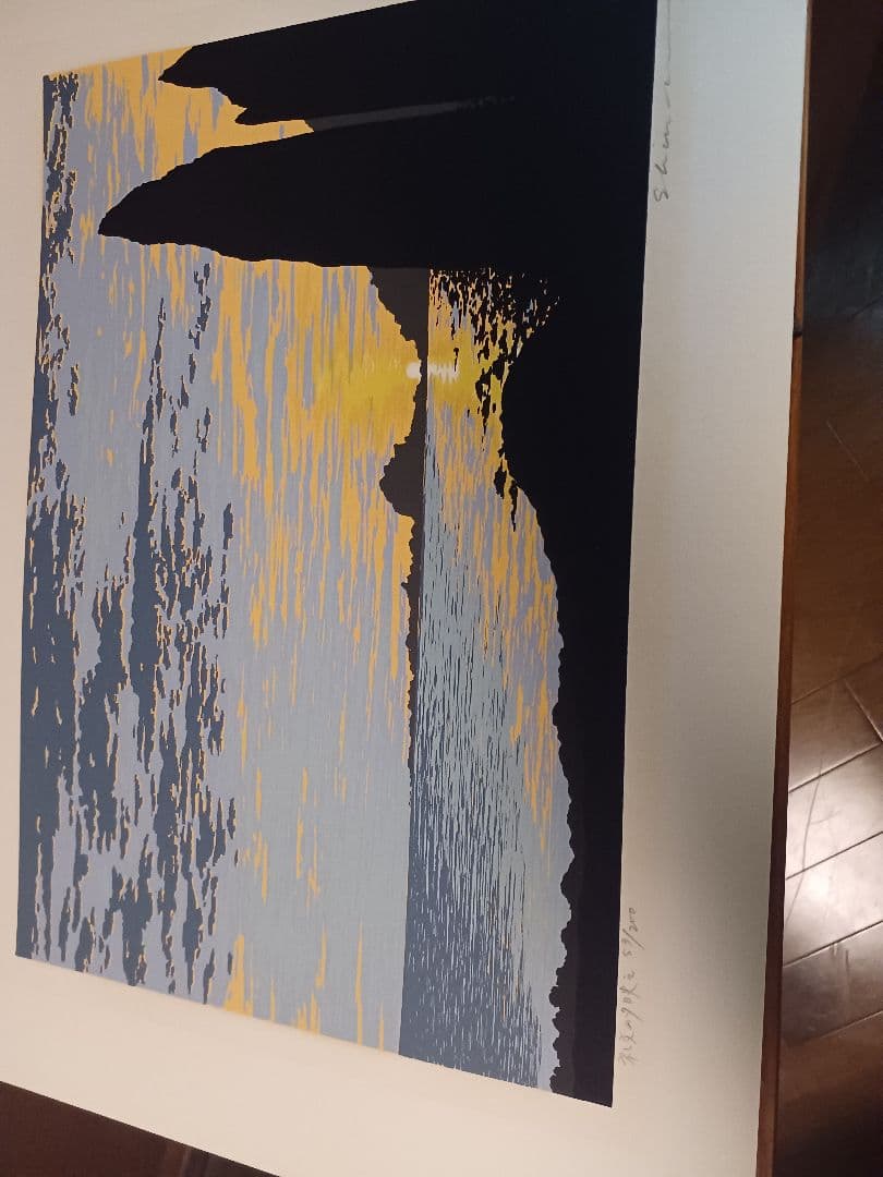 小暮真望（こぐれ しんぼう）氏によるリトグラフ「礼文の夕映え」です。