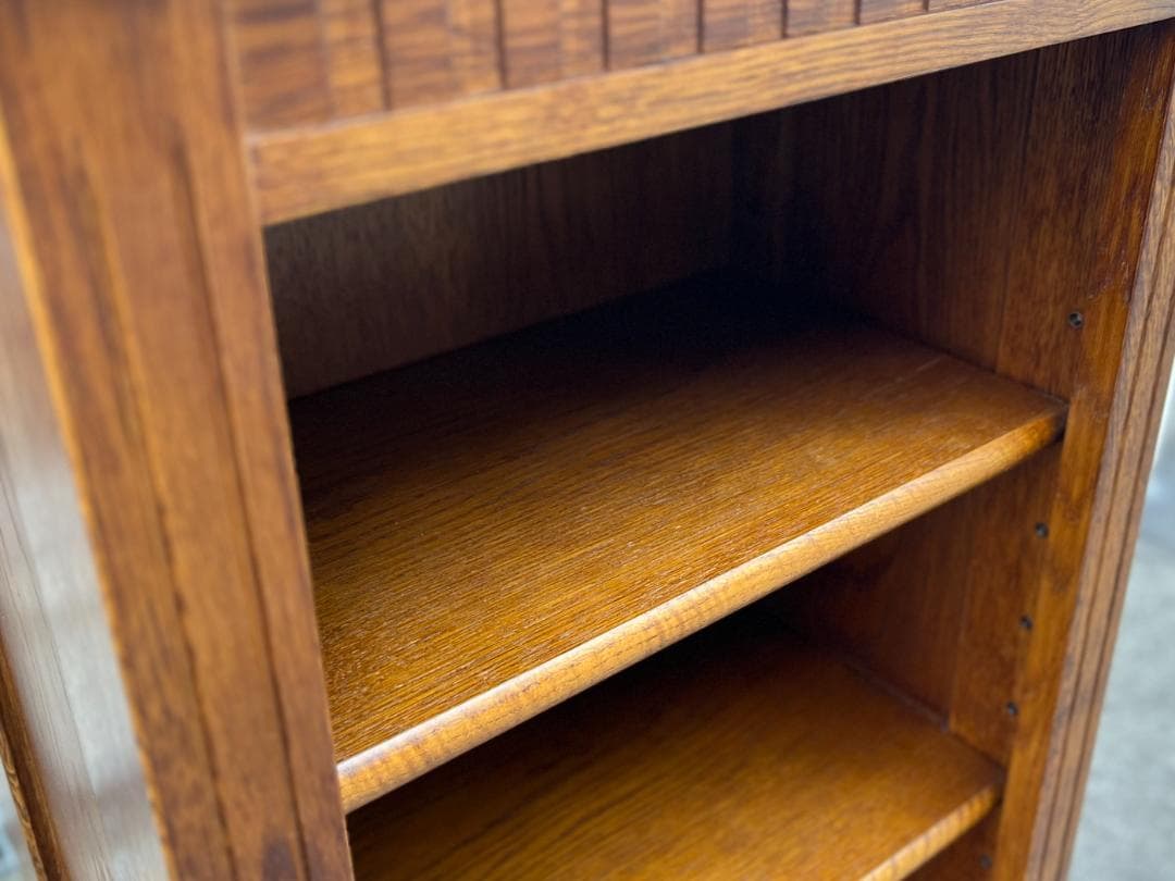 美品☆北海道／EZO・蝦夷民芸家具／チェスト・キャビネット・本棚／オーク材無垢