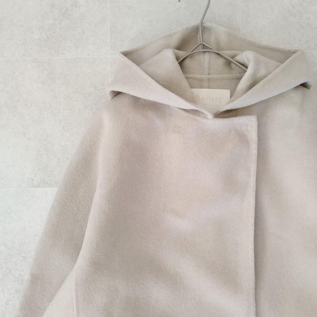 美品✨ボールジィ プレミアムウール リバーフーデットコート　薄ベージュ M相当