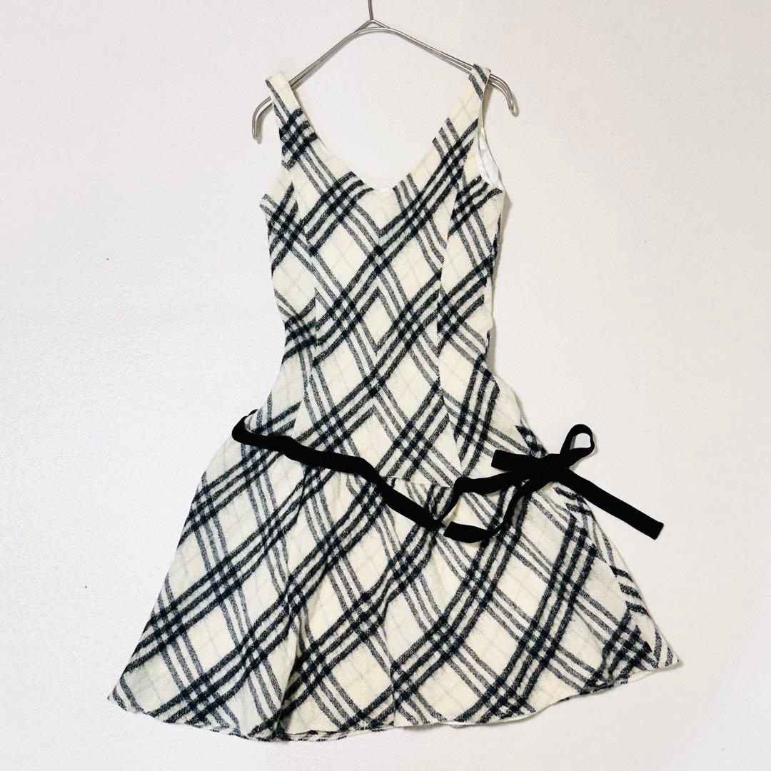 バーバリーブルーレーベル ノバチェック ノースリーブ ワンピース 36