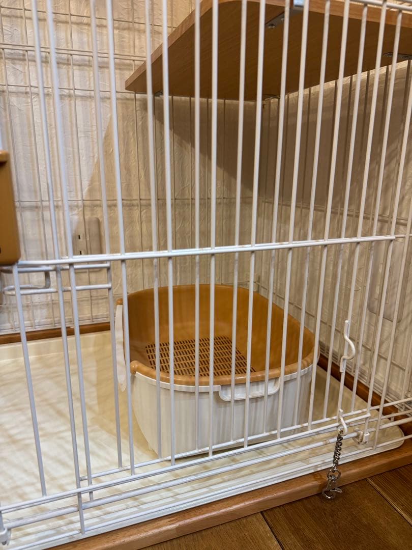 猫 ケージ Richell リッチェル 木製お掃除簡単 ライトブラウン 2段