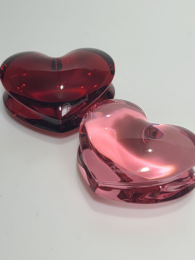 週末値下げバカラ　ザンザン ハート　オブジェ　レッド　ピンク