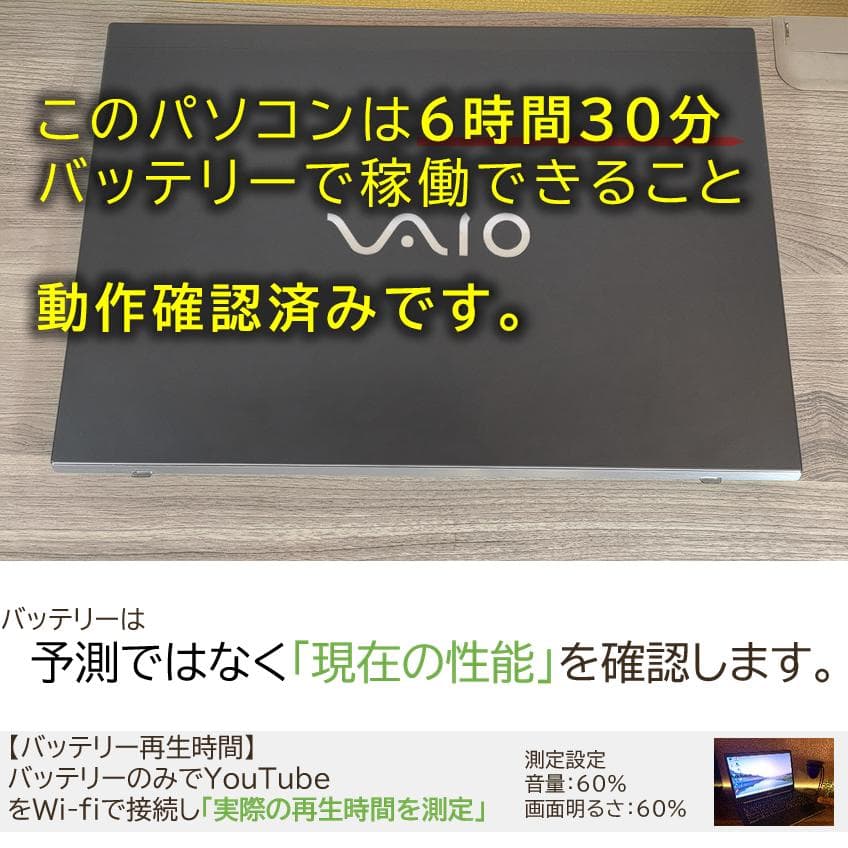 【熱問題対策整備】バッテリー6時間以上VAIO Pro VJPG13オフィス付き