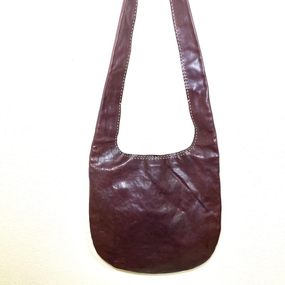 genten ゲンテン ユーフラテス レザーショルダーバッグ ブラウン