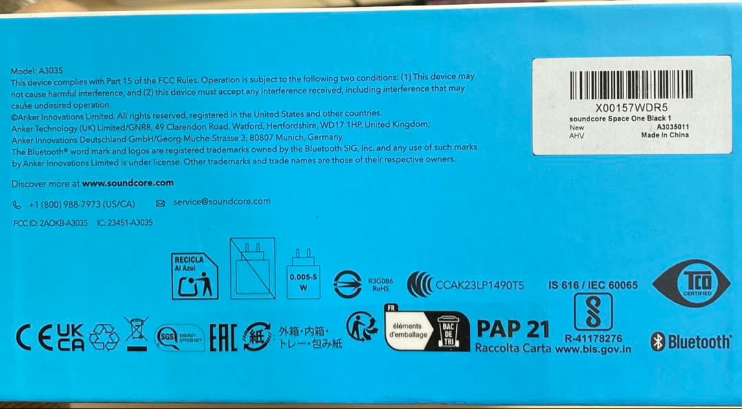 [新品]ANKER A3035 Soundcore Space One ブラック