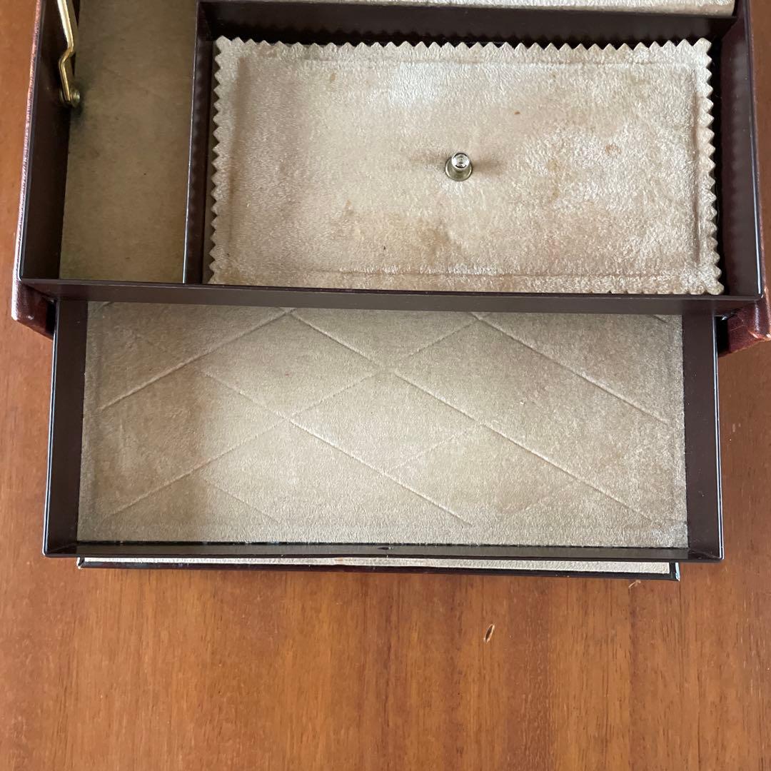 アンティーク　ジュエリーボックス　アクセサリー　収納　レザー　本革　ヴィンテージ