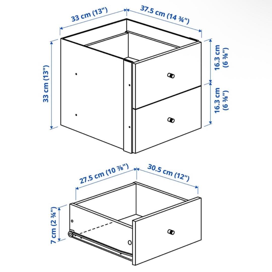 IKEA KALLAX シェルフユニット インサート6個付き ホワイト