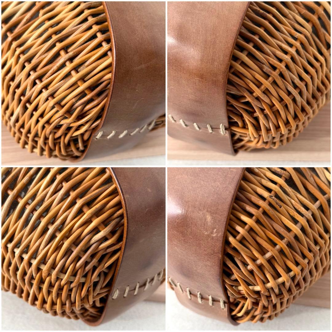 【美品✨️】eb.a.gos エバゴス オイルショルダー 1本手 かごバッグ 紅籐