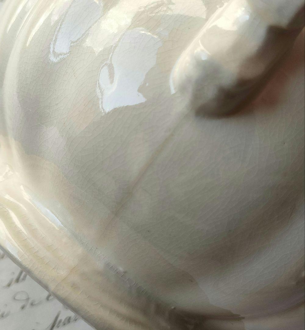 美品　サルグミンヌ　花リム　ポット&シュガーポット　フランスアンティーク