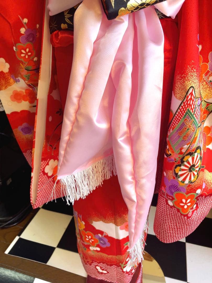 七五三7歳様　赤のお着物