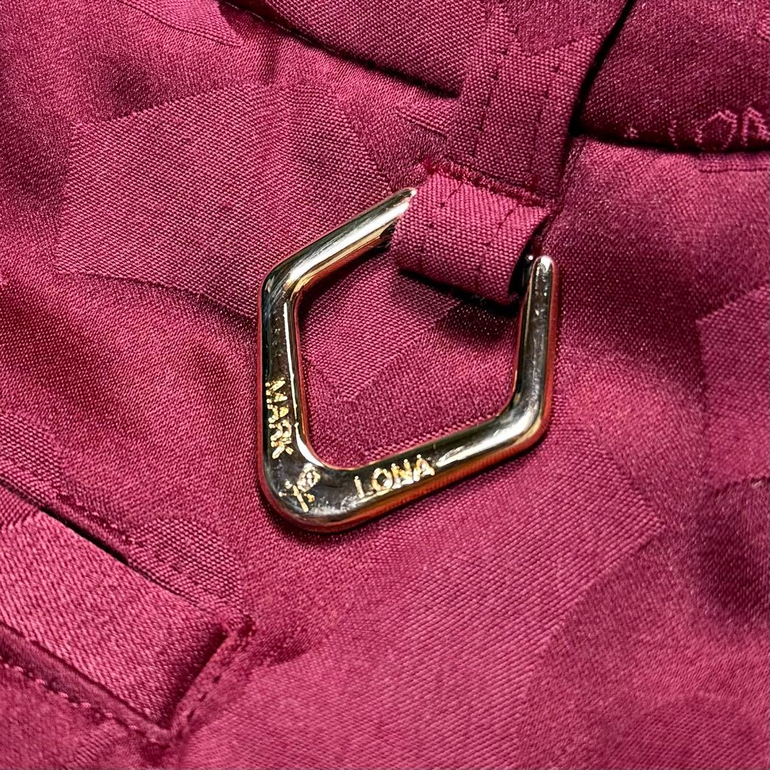 【希少】 MARK&LONA ストレッチスカート ロゴ 総柄 スカル 赤 M