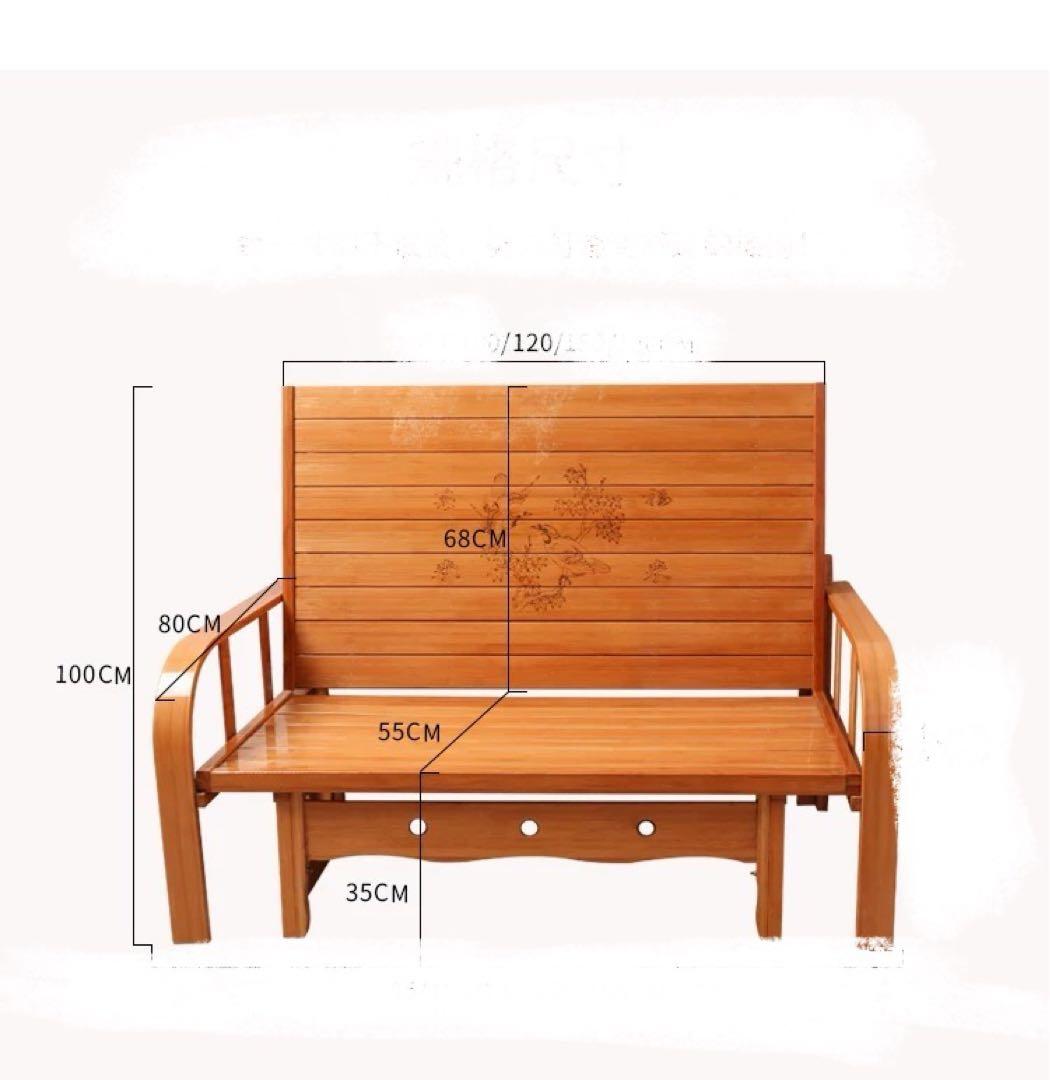 ソファ　木製ソファベッド 引き出し付き　折りたたみ ソファベッド