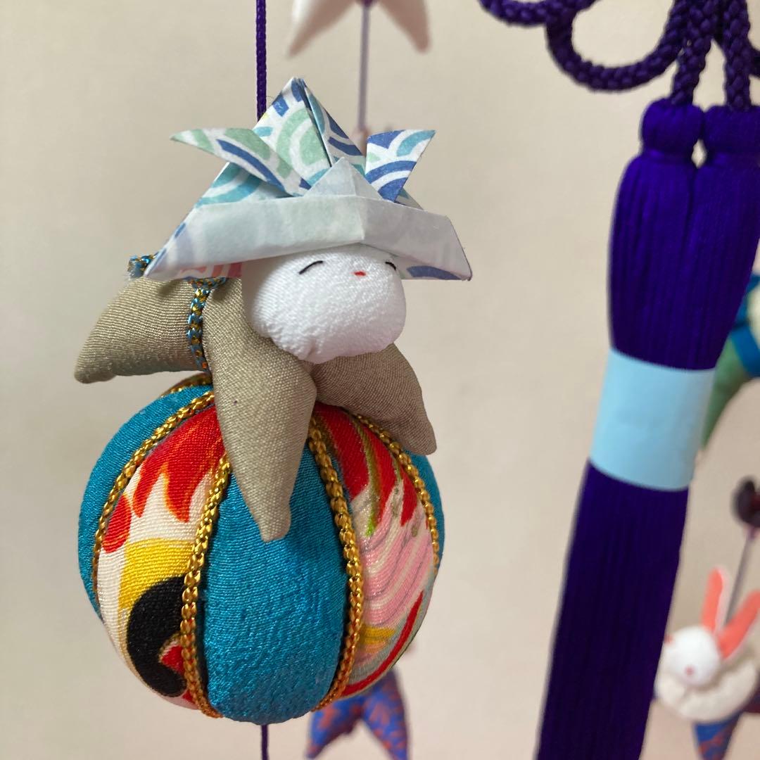 528 ごろちゃん　男の子とうさぎの吊るし飾り　吊るし雛