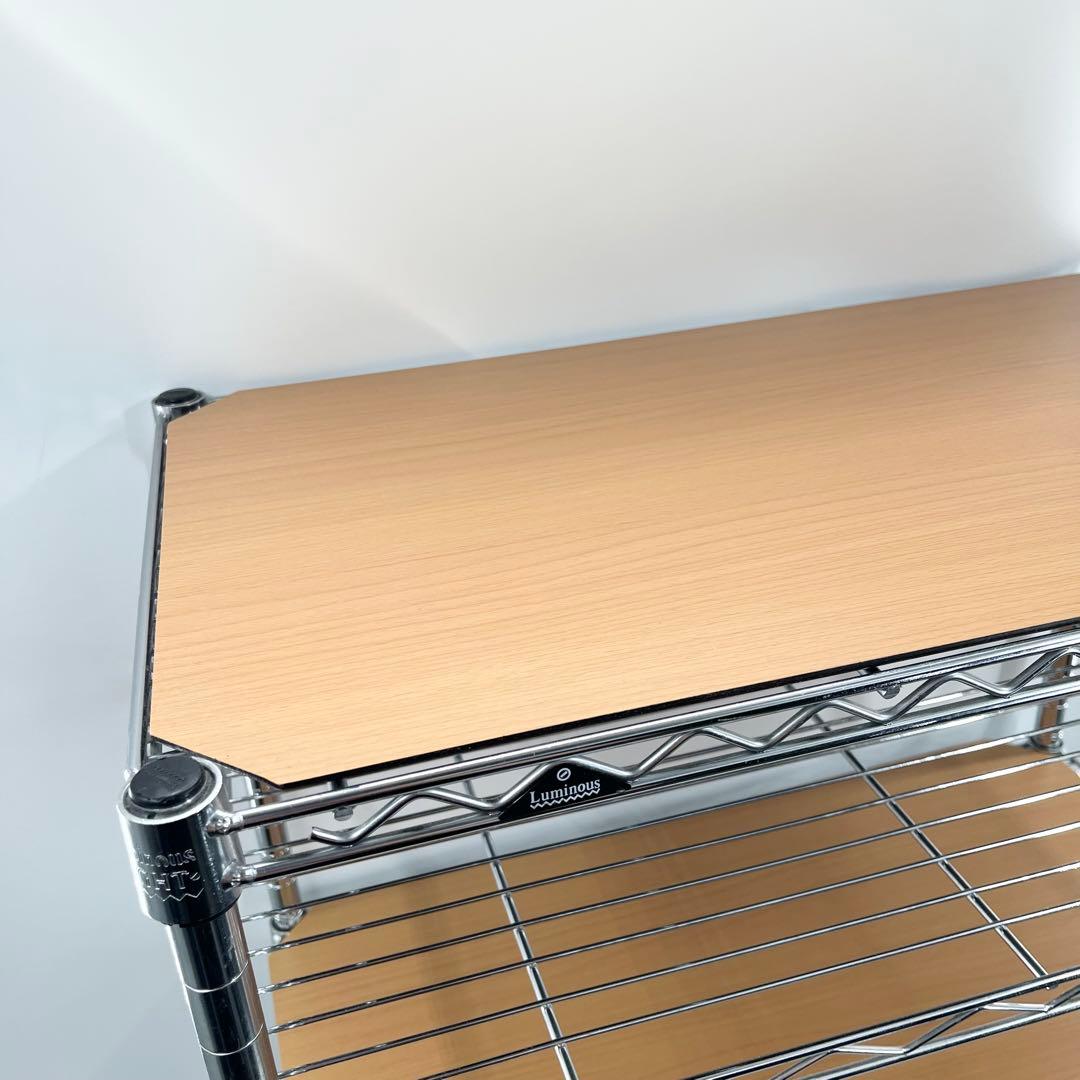 美品 Luminous ルミナス スチールラック メタルラック 4段 天板2枚付