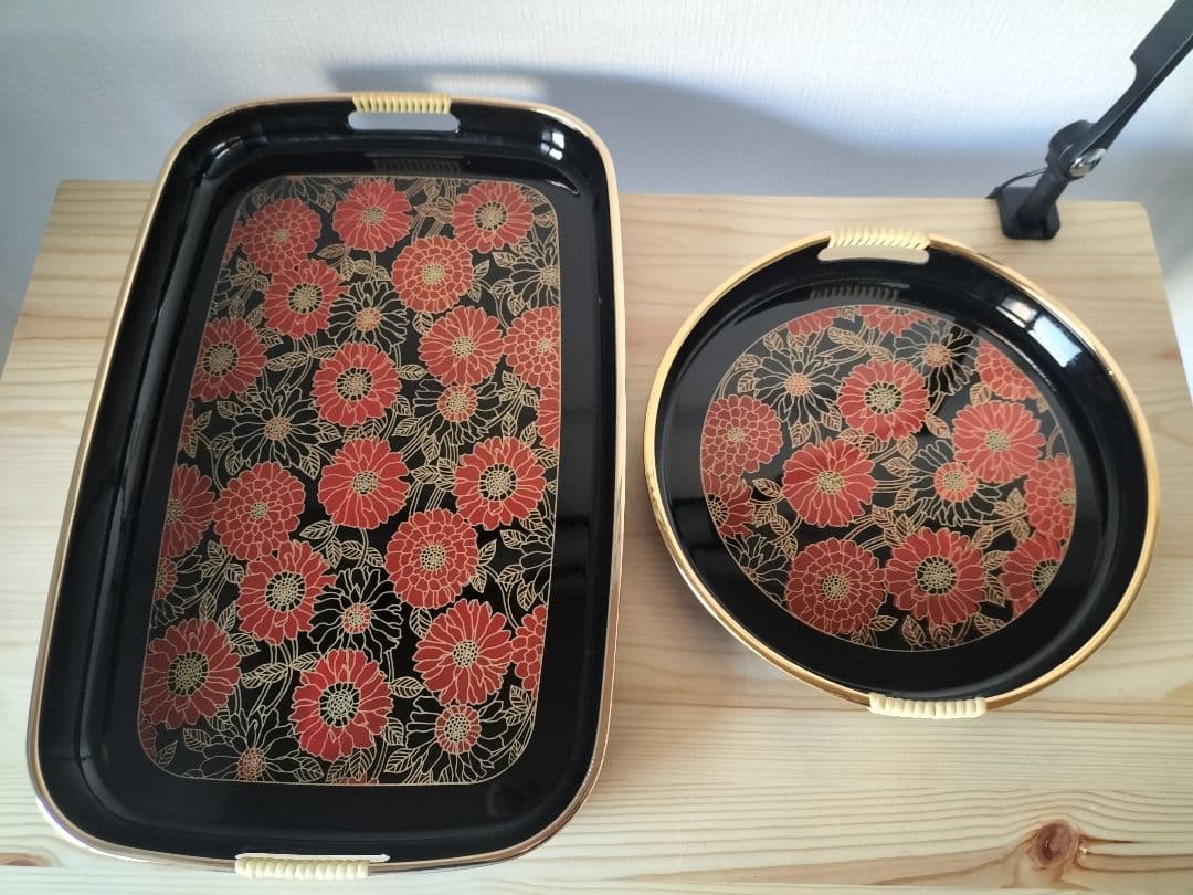 昭和レトロ　お盆　お膳　角盆　長手盆　丸盆など11枚