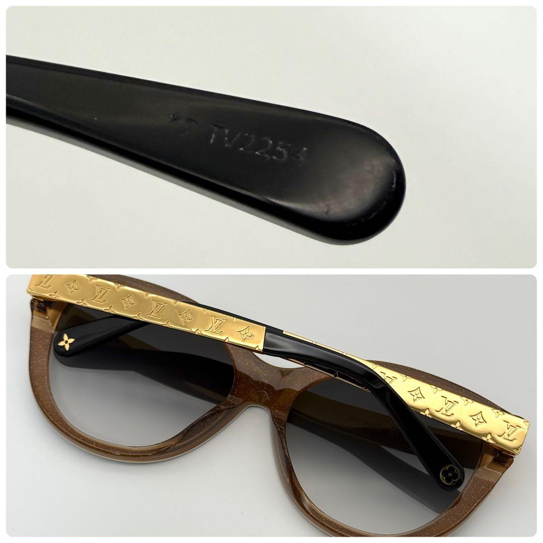 美品 ルイヴィトン サングラス LV プティ スプソン キャッツアイ 現行 黒