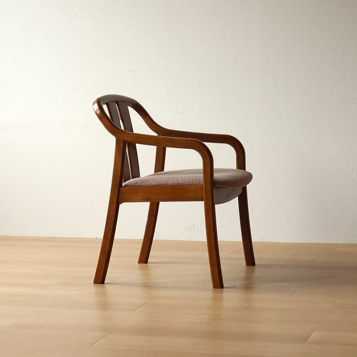 オールド カリモク アームチェア レトロ 肘付イス ④