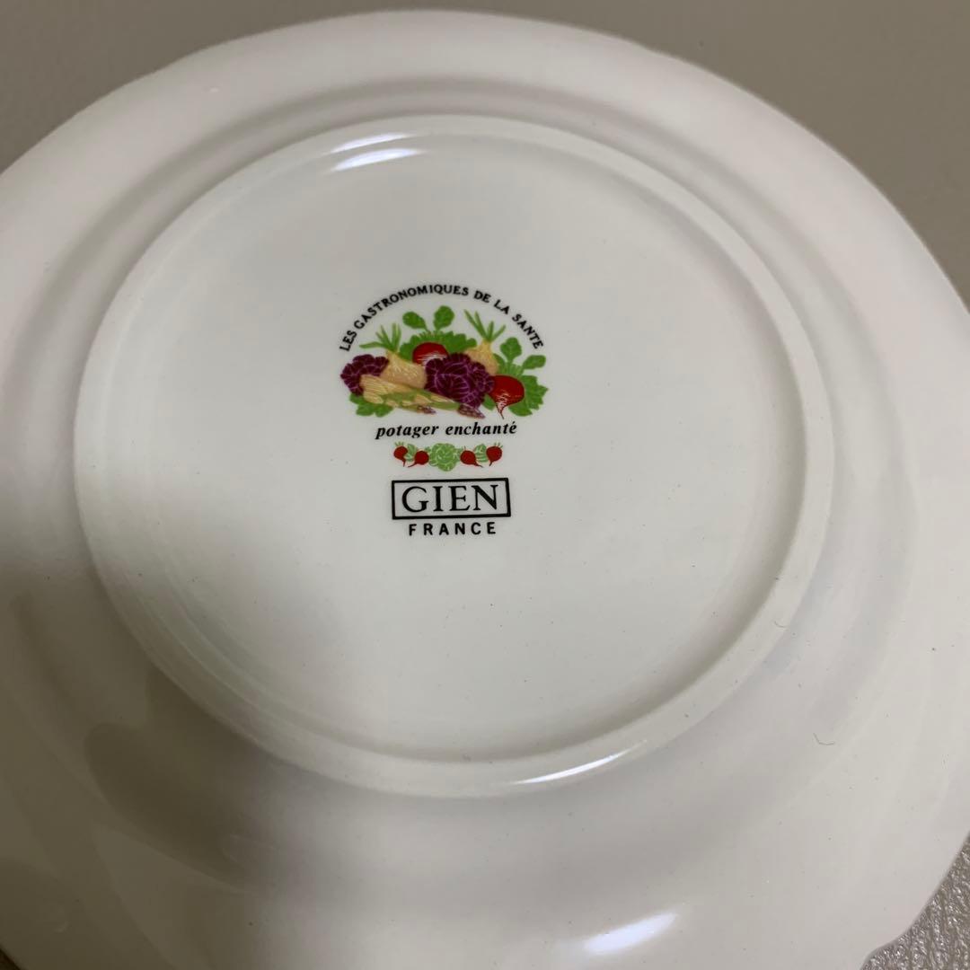 GIEN FRANCE ジアン　アンティーク　皿　8枚　野菜柄　ヴィンテージ