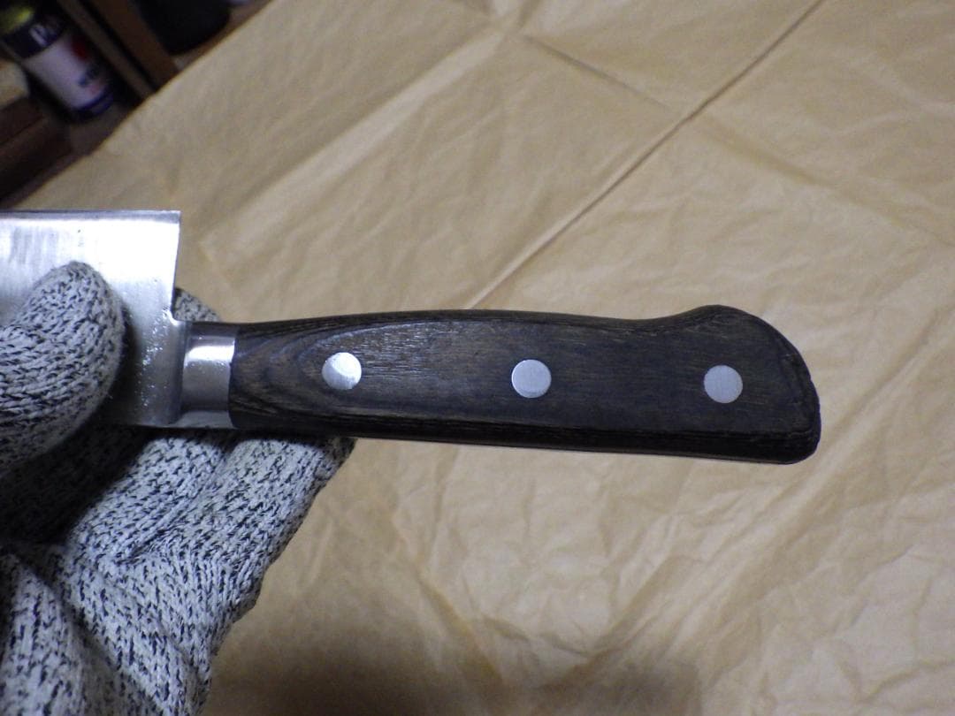 INOX鋼★正金・牛刀ナイフ包丁★昭和ビンテージ★手研ぎ済み★