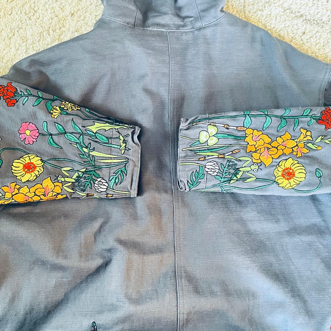 ゴースローキャラバン 植物 昆虫 刺繍 モッズコート