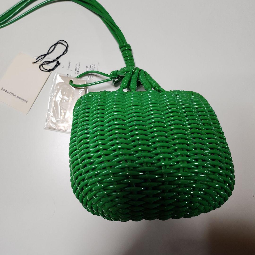 グリーン かごバッグ