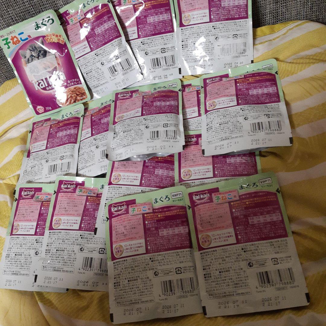 カルカン5種類48袋、チュール40本 、いわしのぶつ切り375g缶詰10缶