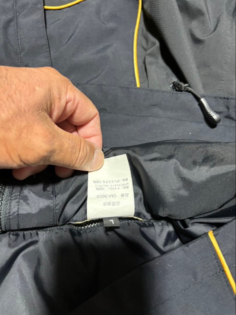 がまかつ ゴアテックス レインスーツ GM-3603 ブラック×ゴールドLサイズ