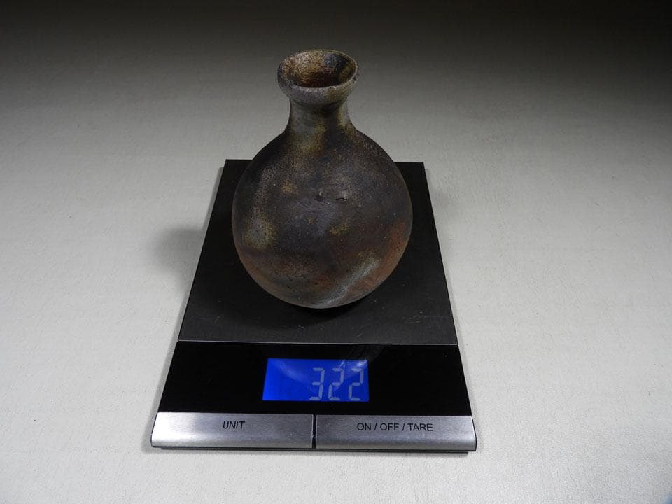 ●貴重 人間国宝 伊勢崎淳 備前焼 徳利 日本酒 栞 共布 共箱 高さ14cm