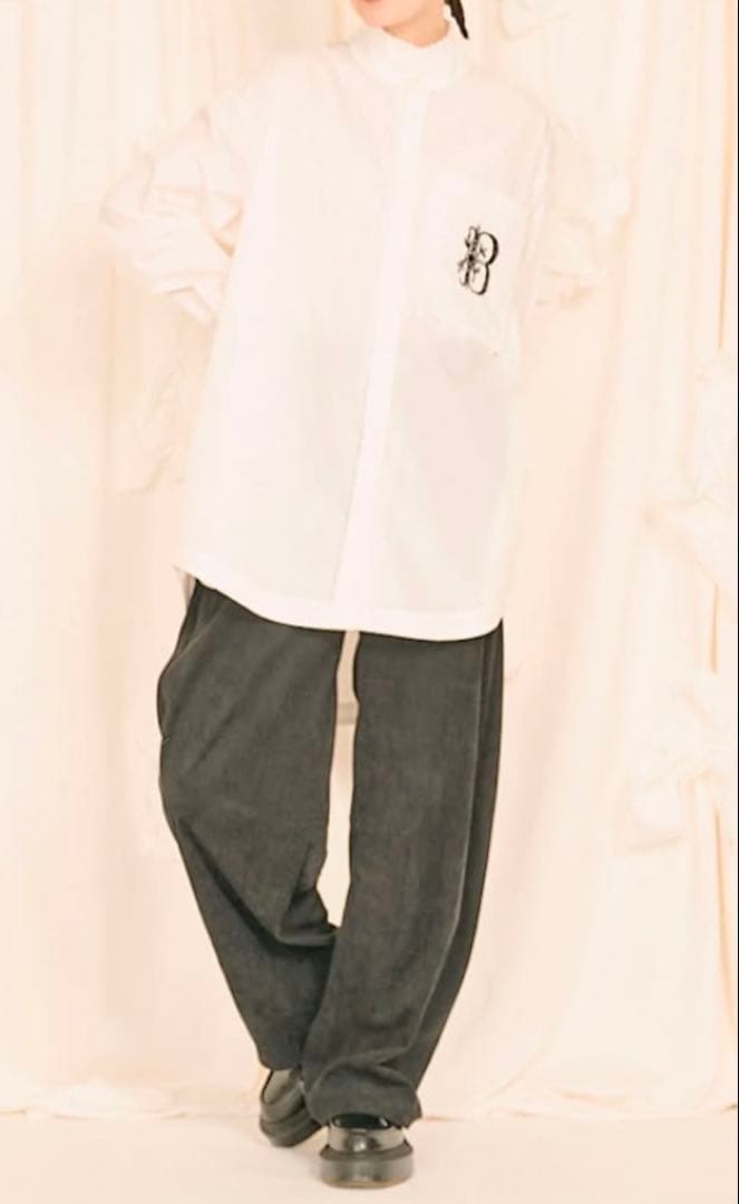 THOMAS MAGPIE ハイネックBIGシャツ ホワイト 38サイズ ＊新品