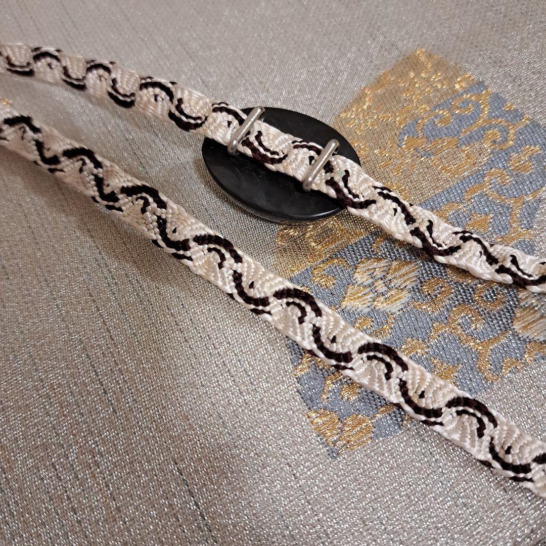 さくまる　染めちりめん名古屋帯　茶道杓立て　袋帯　帯締め+帯留