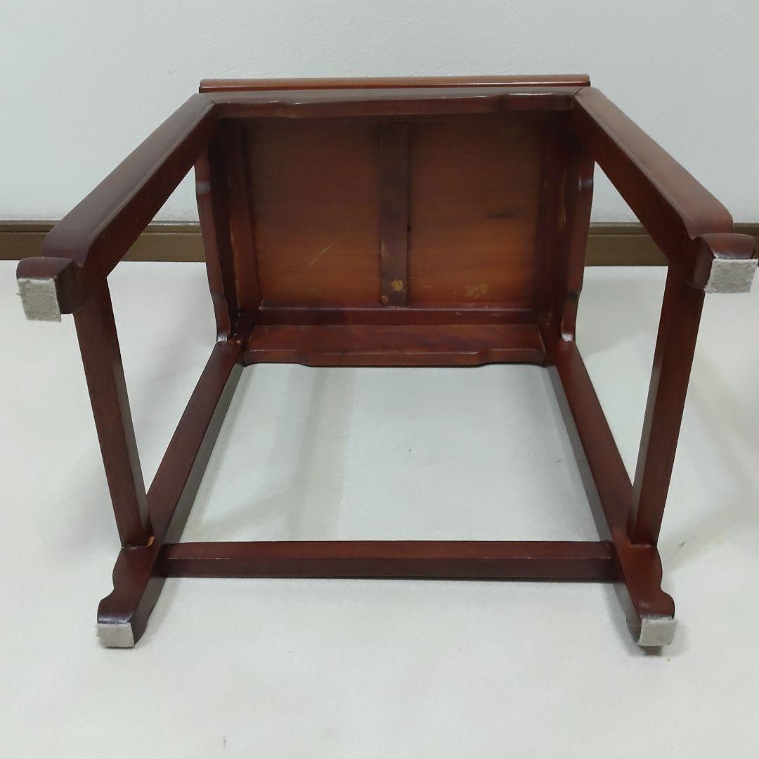 中国家具 唐木 ネストテーブル 2段 花梨 2連 天然木 送料無料