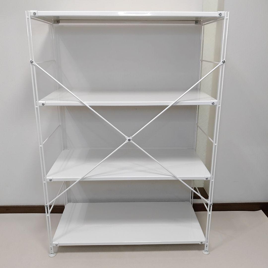 【無印良品】スチールユニットシェルフ・スチール棚セット・中 /ライトグレー(白)