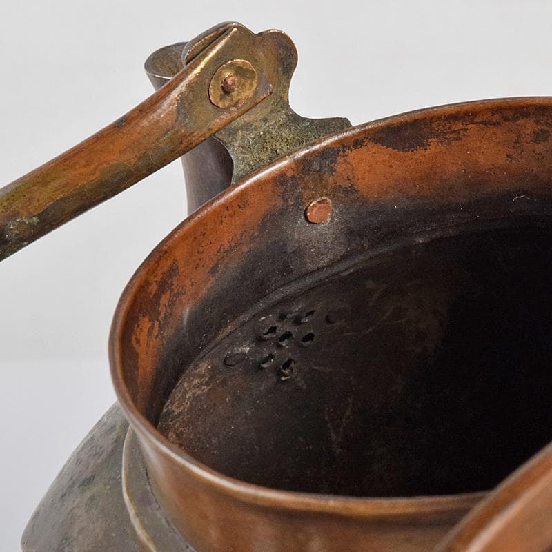 煎茶道具　黄銅　湯沸し　急須　時代箱付　D　R7771