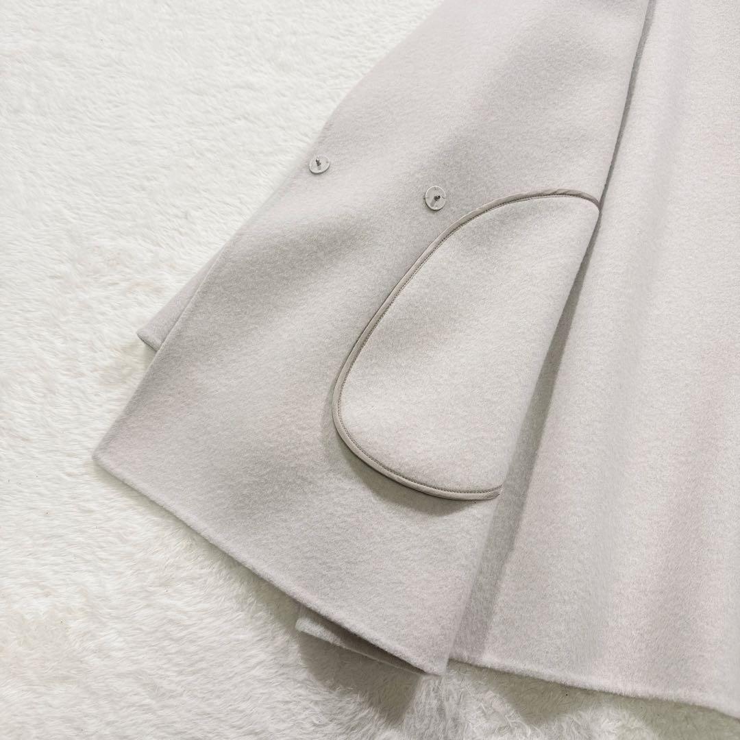 【美品】ボールジィ　プレミアムウールリバー フーデッドショートコート　薄ベージュ