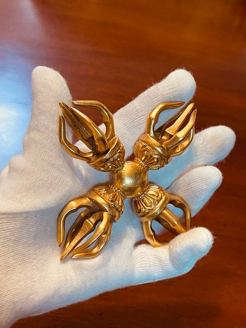 即日発送 新品チベット密教 カツマ 羯磨 十字 金剛杵 ダブルドルジェ 211g