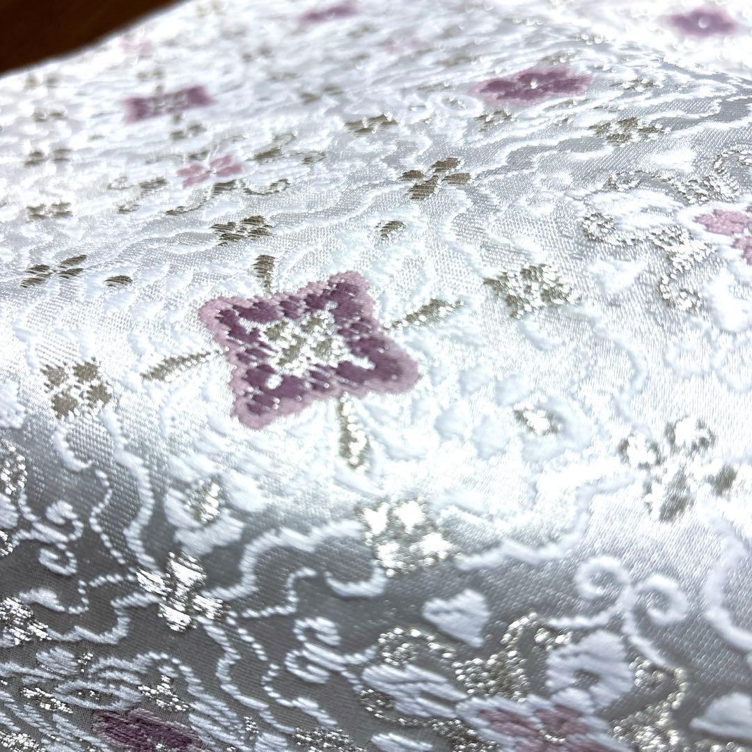 正絹　袋帯《刺繍　花紋様》