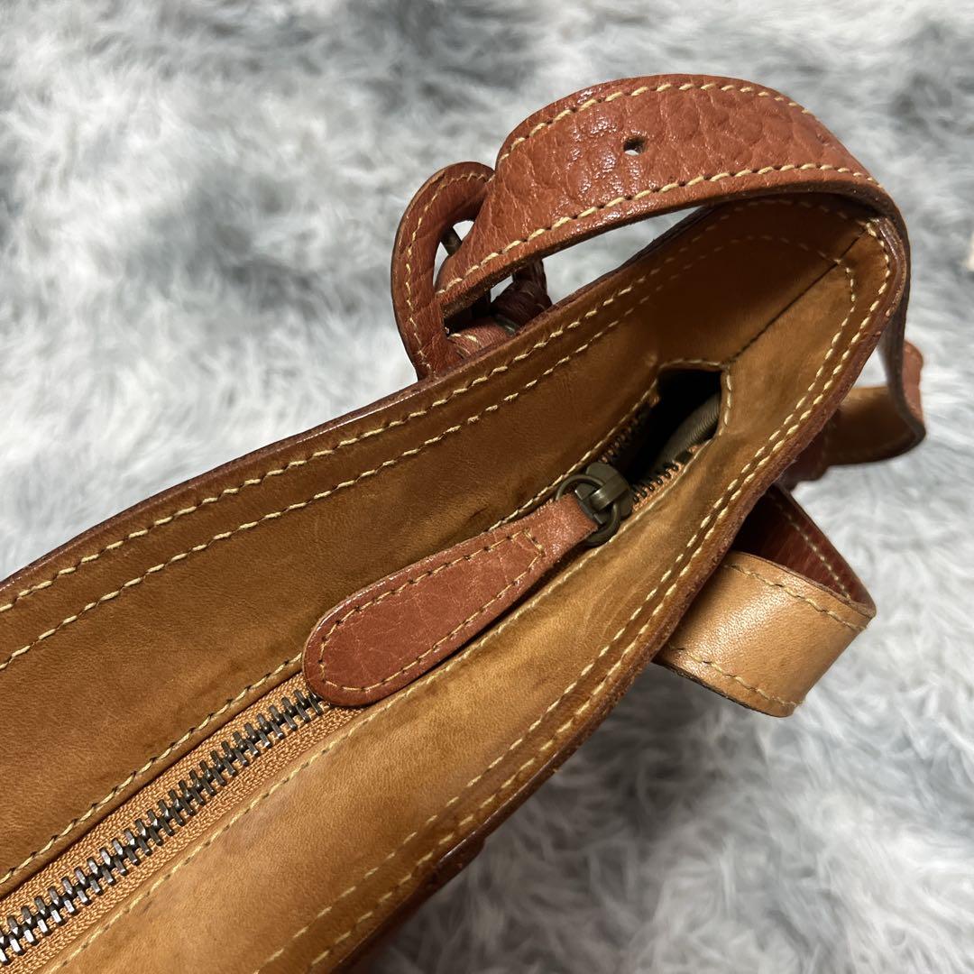 genten ゲンテン レザー ショルダーバッグ 2WAYバッグ ブラウン