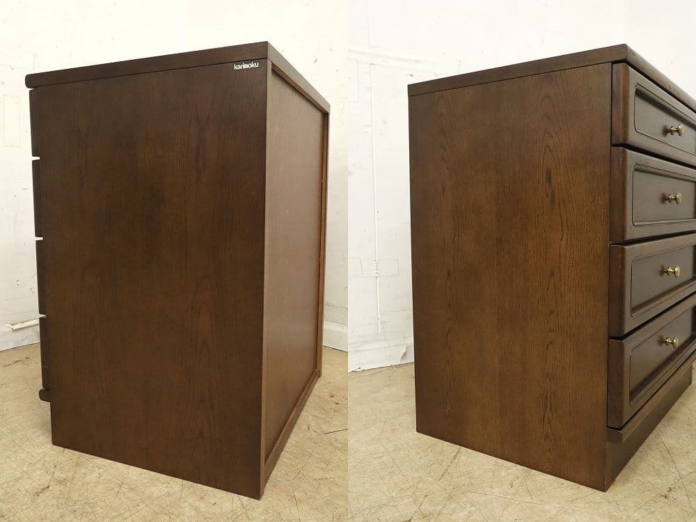 カリモク【コロニアル】サイドキャビネット・4段収納・チェスト