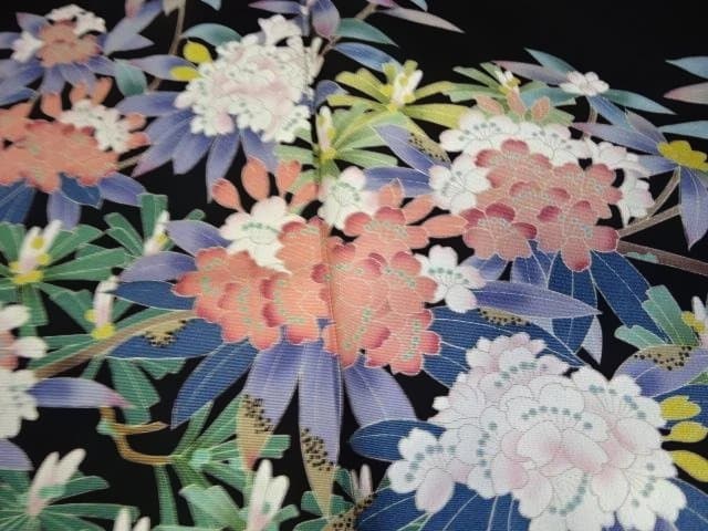 黒留袖　友禅染　落款入り　さが美