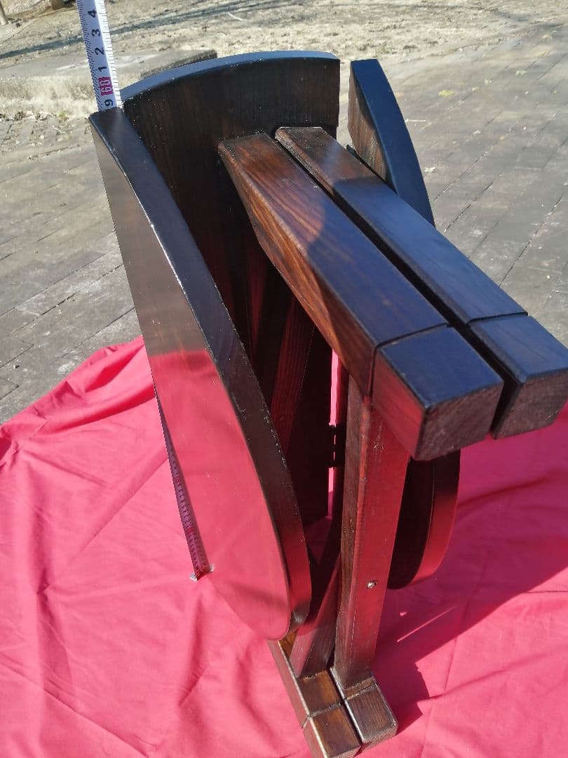 レトロ　【懐かしくて便利】和風 小型 円形 丸 折りたたみちゃぶ台　匿名配送