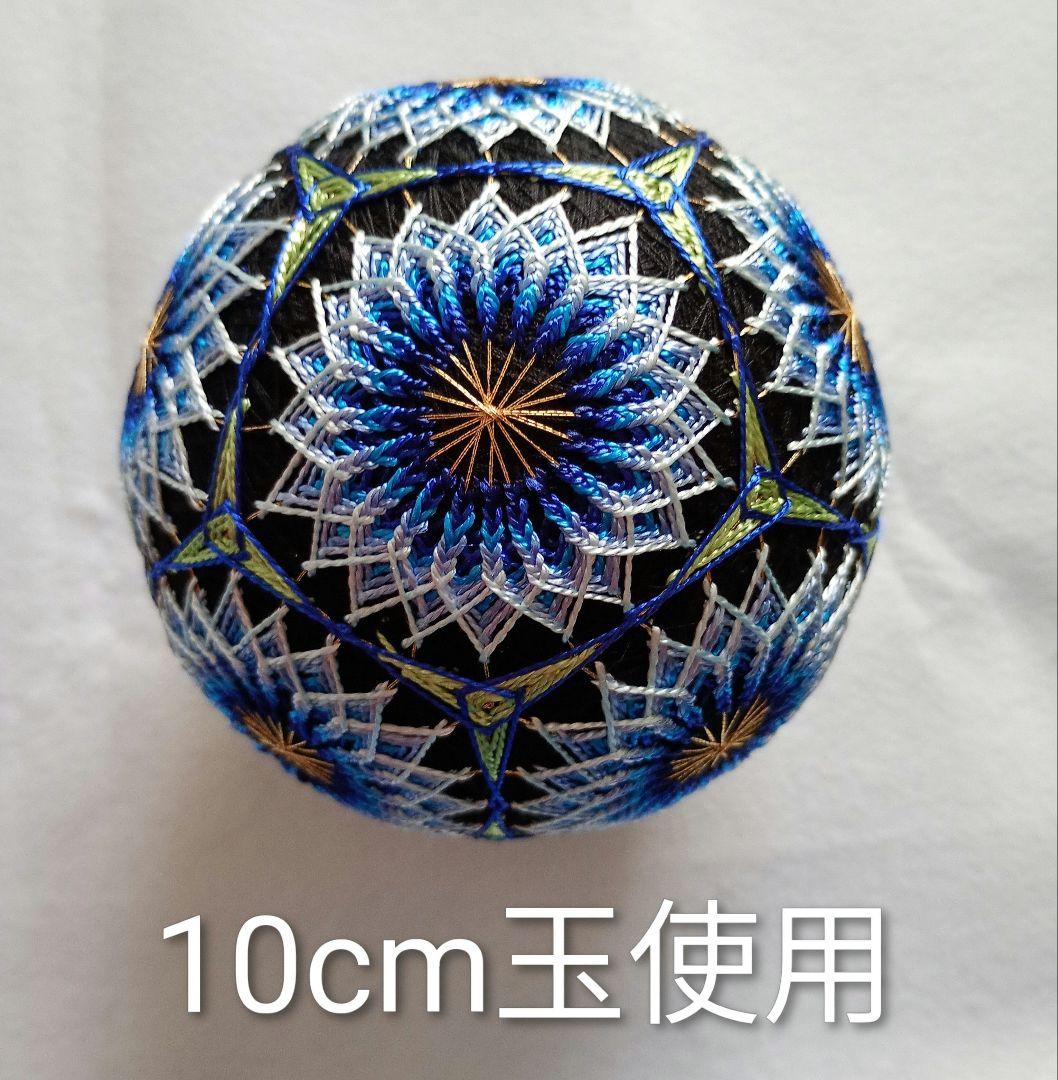 ハンドメイド　手まり　（青の手まりぎゅうぎゅうセット）木箱入り　11個入り