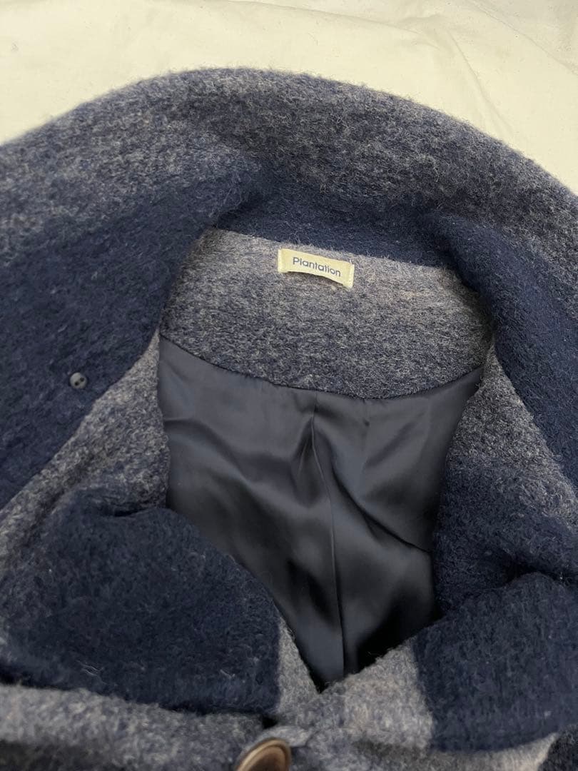 プランテーションplantationグラデーションウールコートボーダー