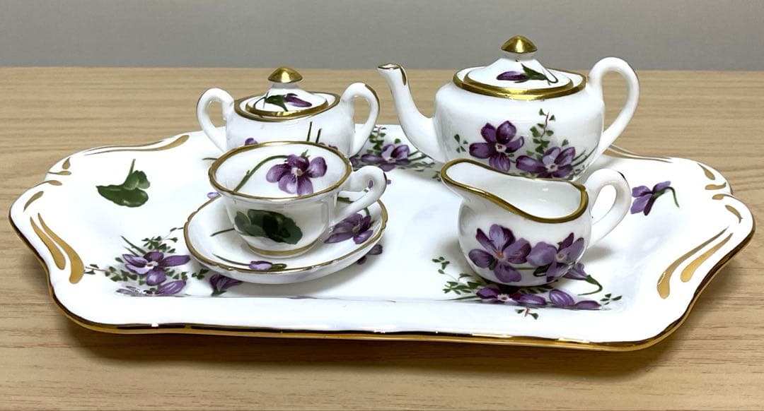 ハマースレイ　バイオレット　ミニチュア　ティーセット