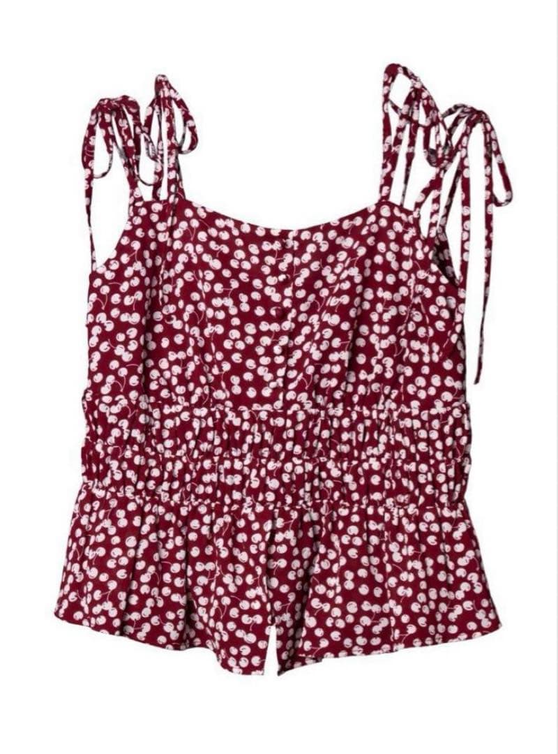 トップス Cherry Pattern Strap Top Cherry