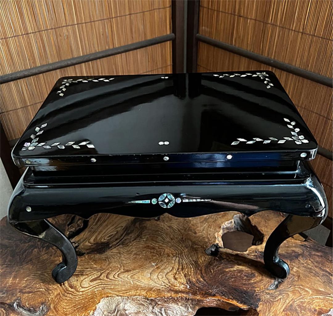 時代 木製 螺鈿 青貝 象嵌 香台 花台 盆栽台