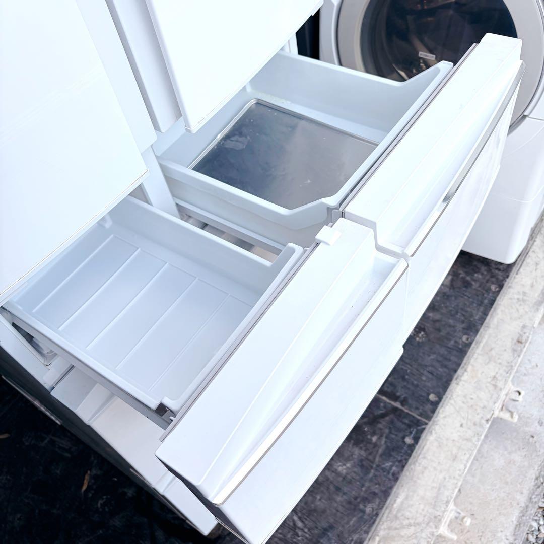 運搬取付無料！クロスホワイト　スマート大容量！純正三菱大容量冷蔵庫！完動品超美品